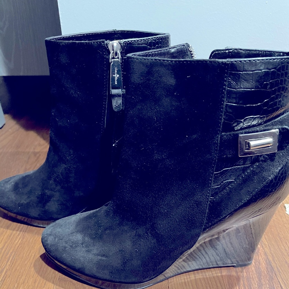Cole Haan Suede Nike Air Ankle Wedges